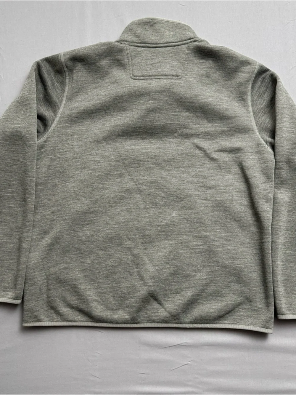 The North Face Gray Fleece Mock Neck Snap Pullover Sweatshirt Logo Men's L